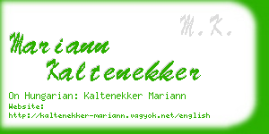 mariann kaltenekker business card